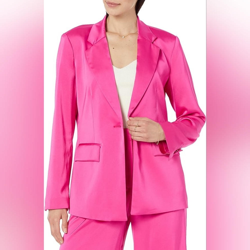 The Drop Women's Zeke Wrap-Front Silky Blazer NWT Size L